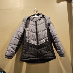 Mint Girl Black & Grey Puffer Jacket